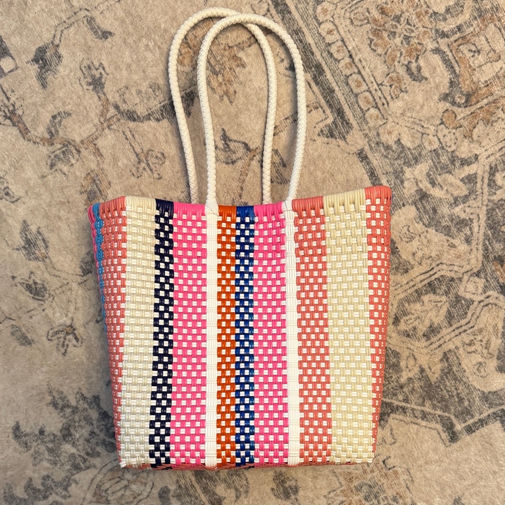Colorful Plastic Woven Tote Bag